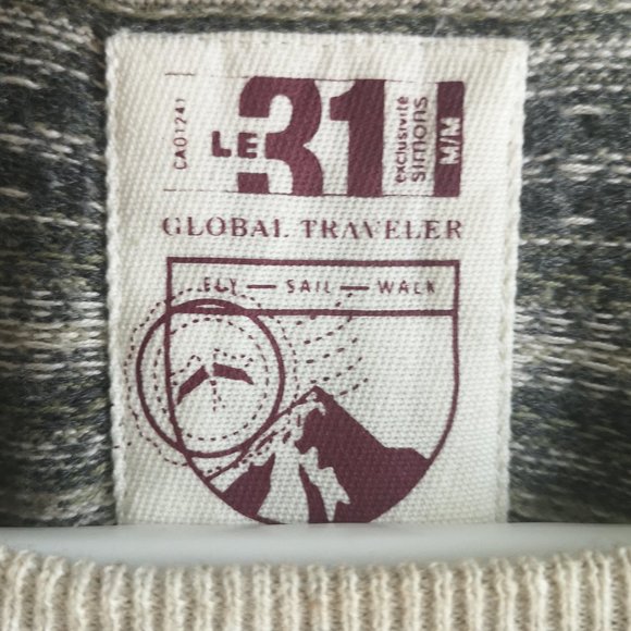 Le 31 from Simmons - Men's 100% Cotton Crewneck Sweater - Picture 3 of 5